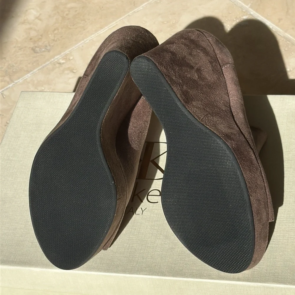 dee keller leather platform shoes color brown size 35​​​​​